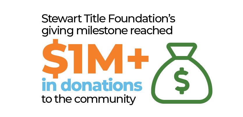 Stewart Title's Foundation's giving milestone reached 1M+ in donations