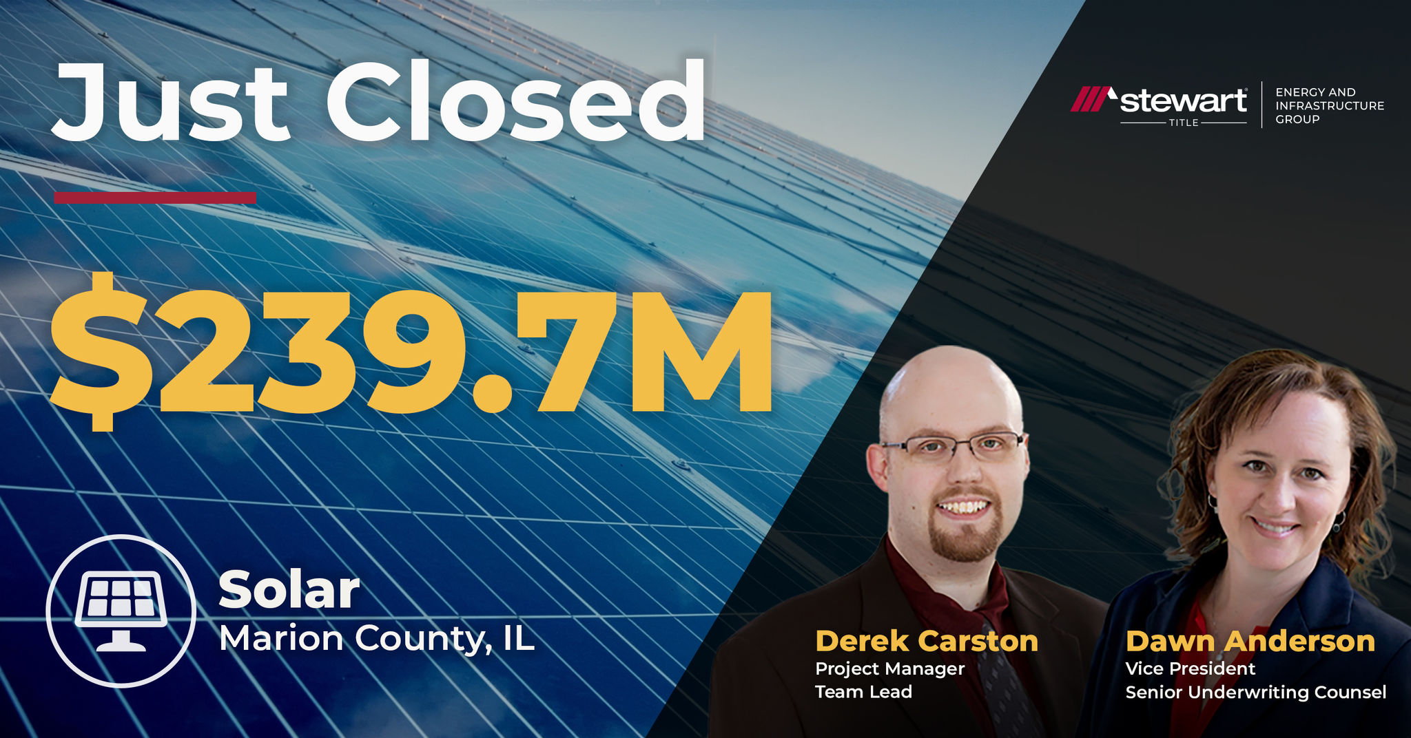 Just Closed $239.7M Solar Transaction