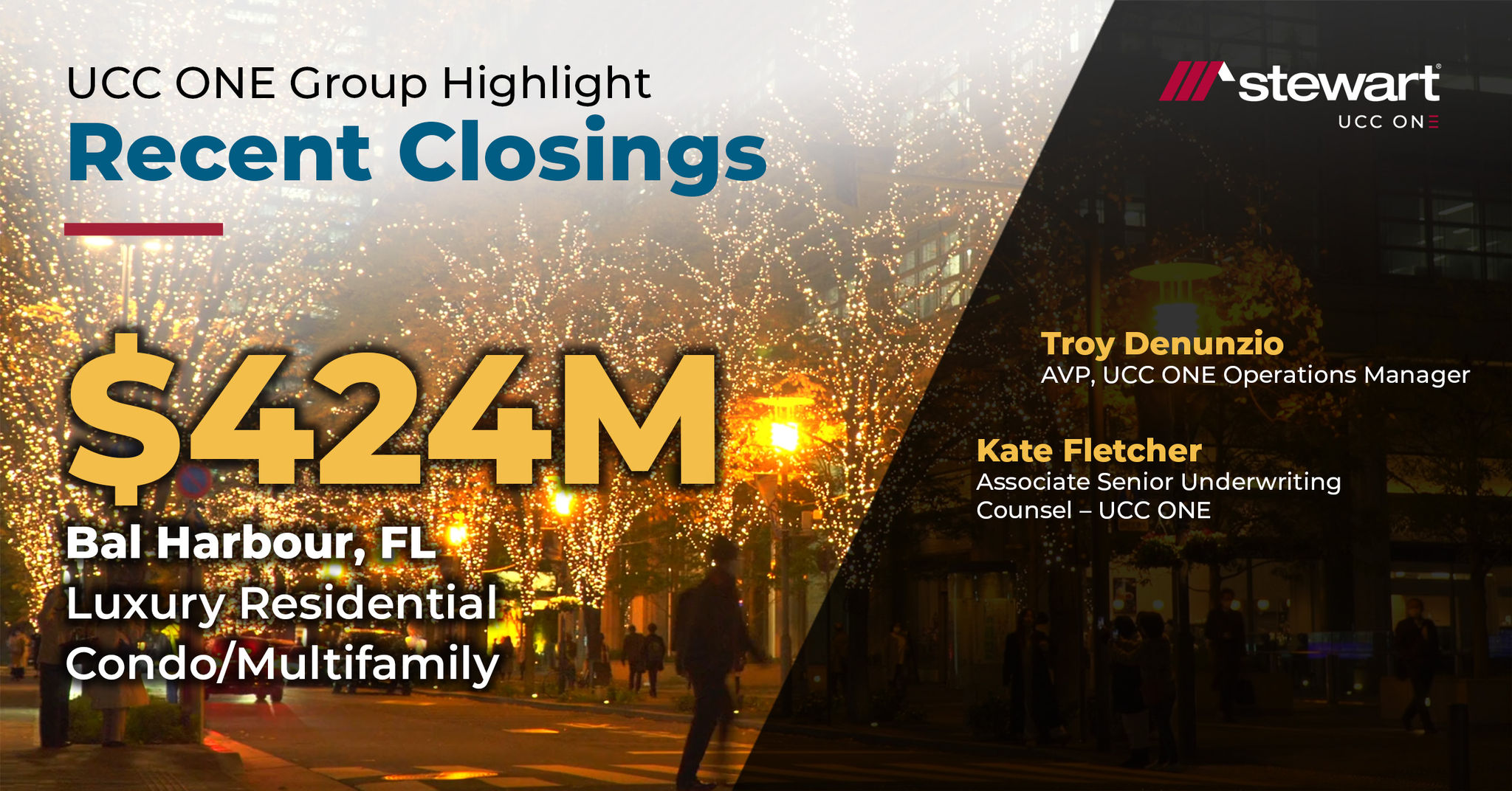 $424M Luxury Residential Condo/Multifamily: UCC ONE Group Highlight